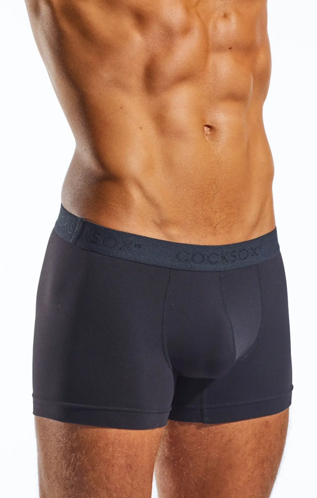 Dark navy blue cx12 boxer men’s briefs with smooth form-fitting fabric and branded waistband