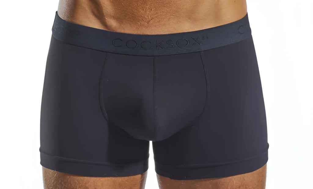 Dark navy blue cocksox cx12 boxer men’s boxer briefs with contoured design and elastic waistband for comfort