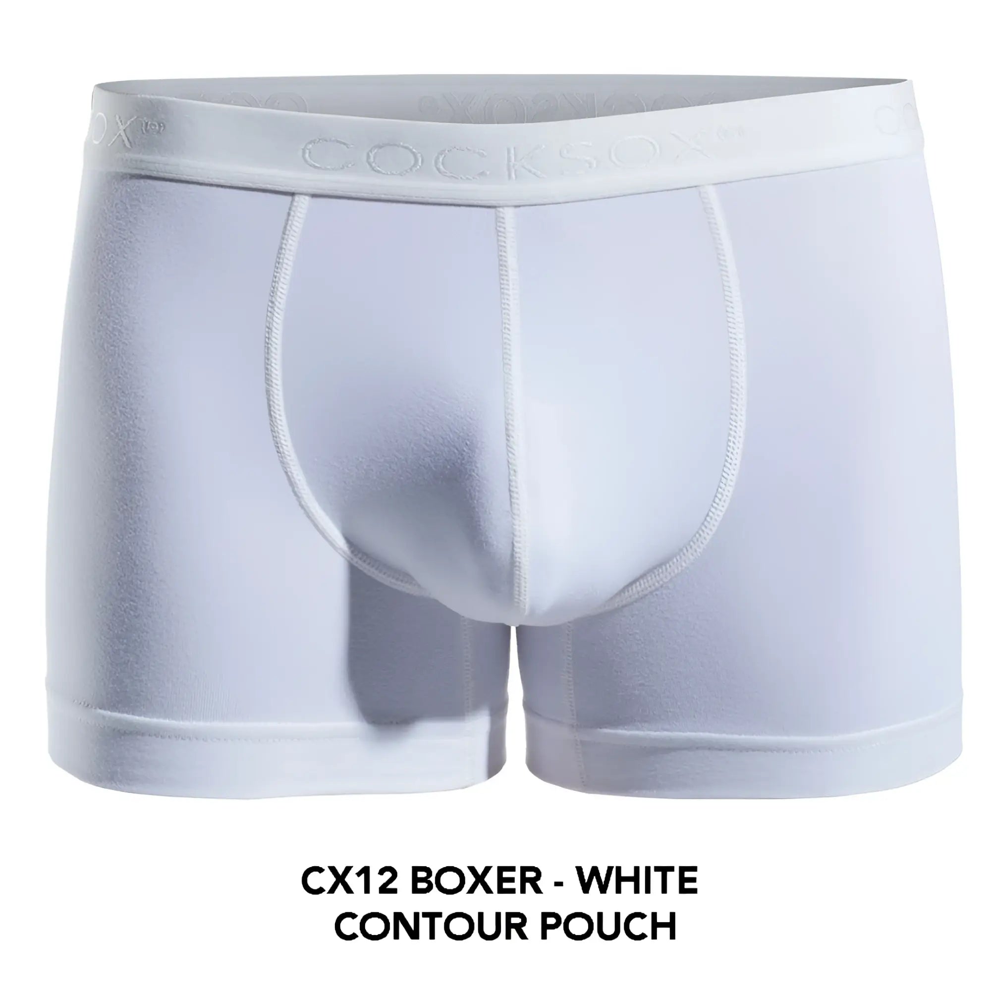 White cocksox cx12 boxer briefs in cotton with contour pouch design for comfortable everyday wear