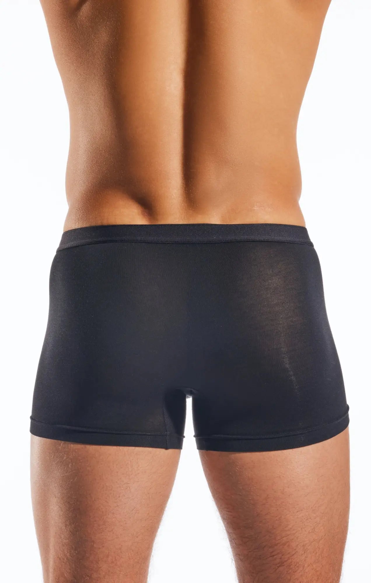 Black sheer cx12md boxer briefs with a smooth form-fitting design in lightweight breathable fabric