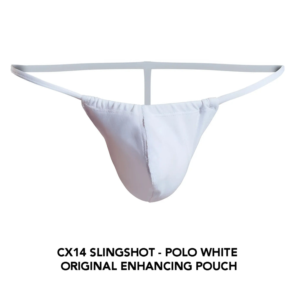 White cx14 slingshot polo white original enhancing pouch made of smooth stretchy fabric with a contoured design