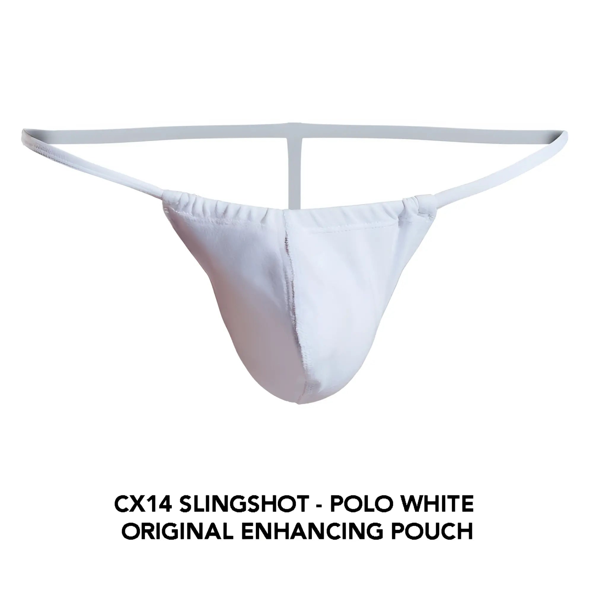 White cx14 slingshot polo white original enhancing pouch made of smooth stretchy fabric with a contoured design