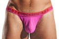 Bright pink cocksocks CX16N bikini brief thong with orange waistband and red cocksocks logo lettering
