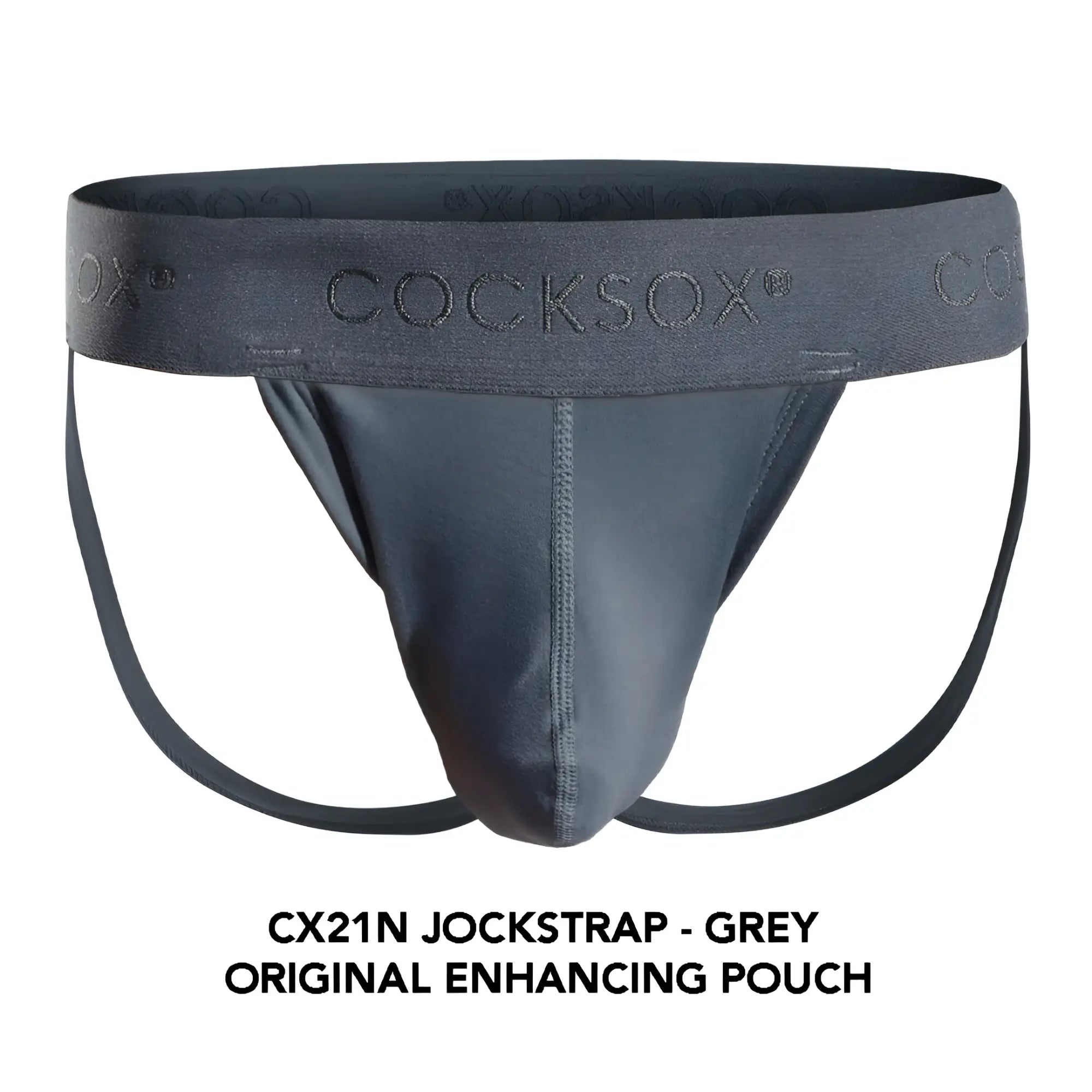 Grey cocksox cx21n jockstrap with smooth form-fitting design and reinforced waistband for support and comfort