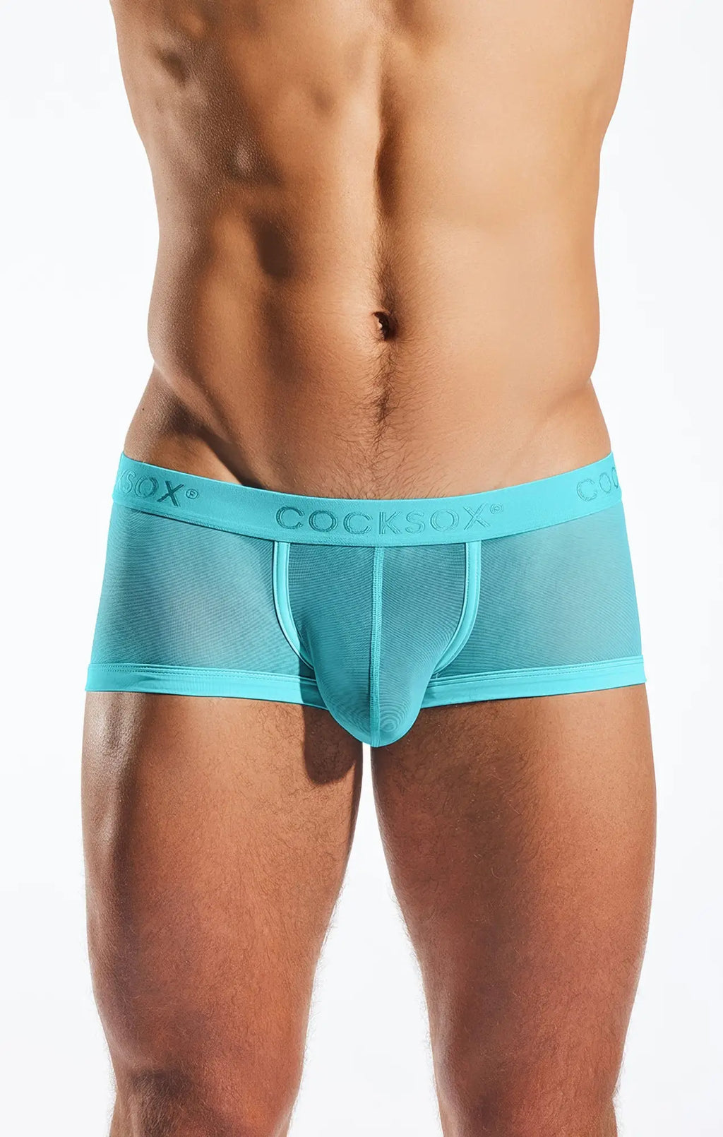 Cocksox men’s cx68me mesh trunk turquoise mesh briefs with seamless form-fitting design