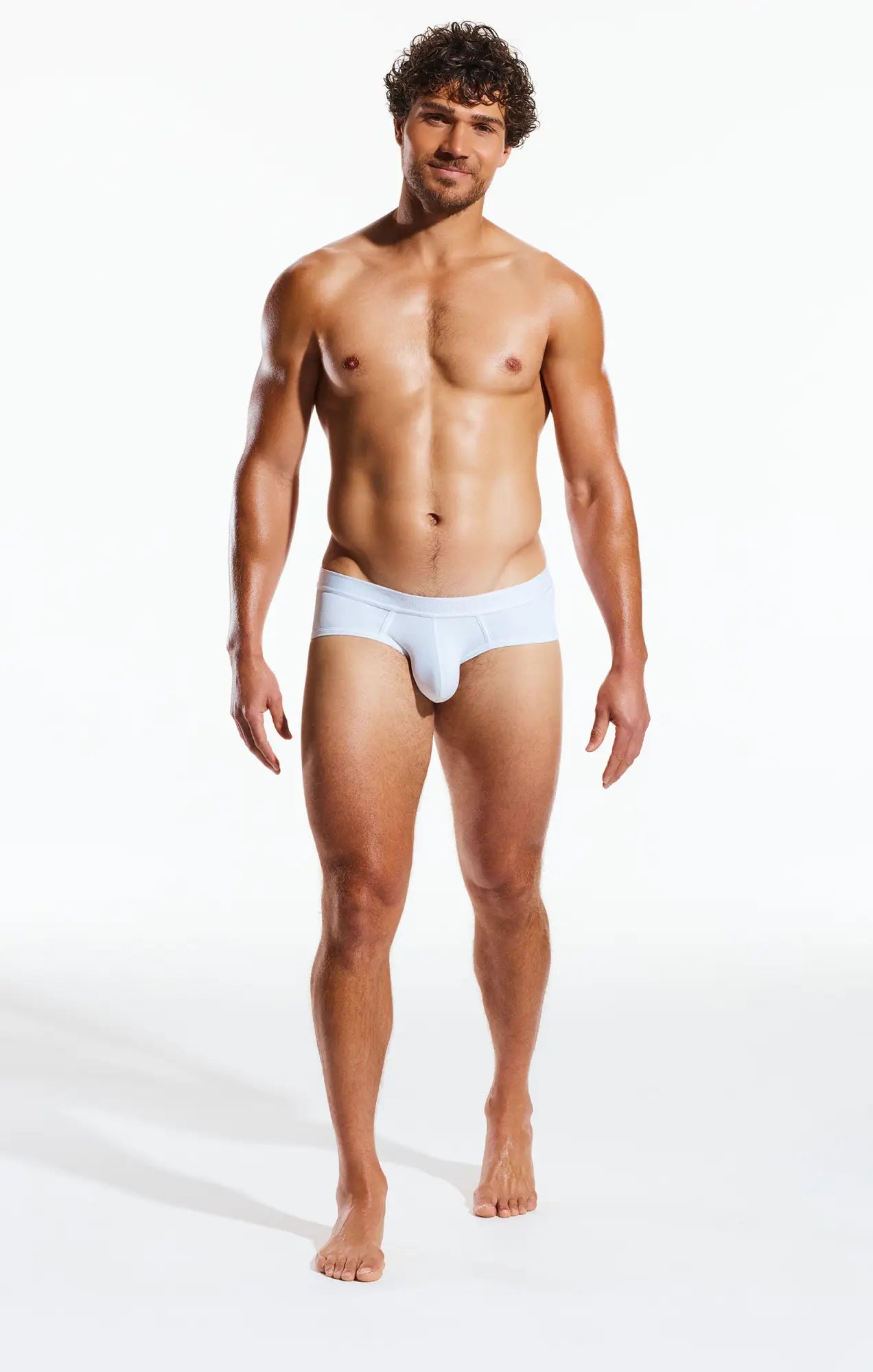 White cotton cx76br sports brief with smooth snug fit and subtle elastic waistband