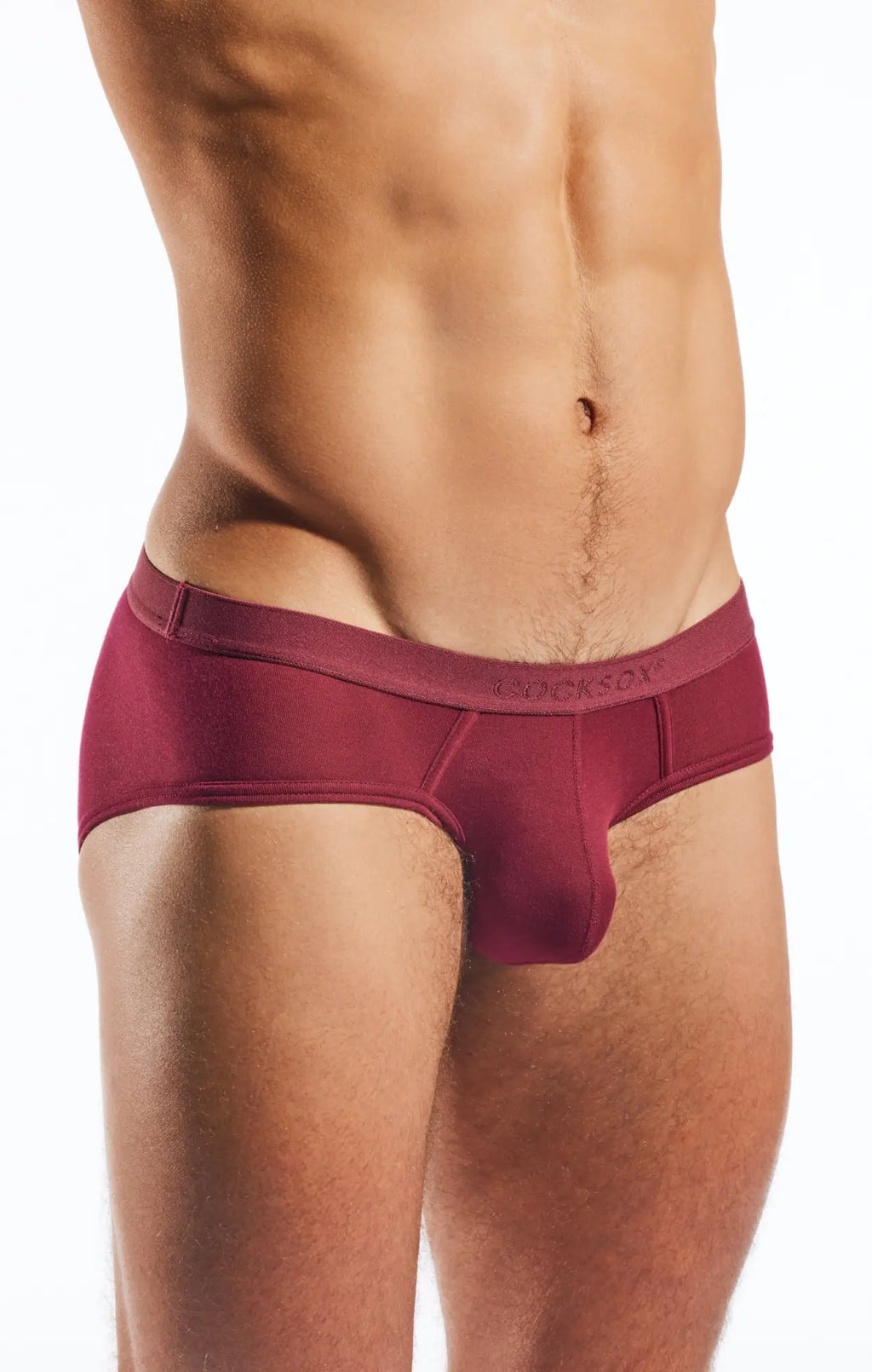 Maroon locksox cx76md sports brief men’s underwear with smooth form-fitting fabric and embroidered waistband