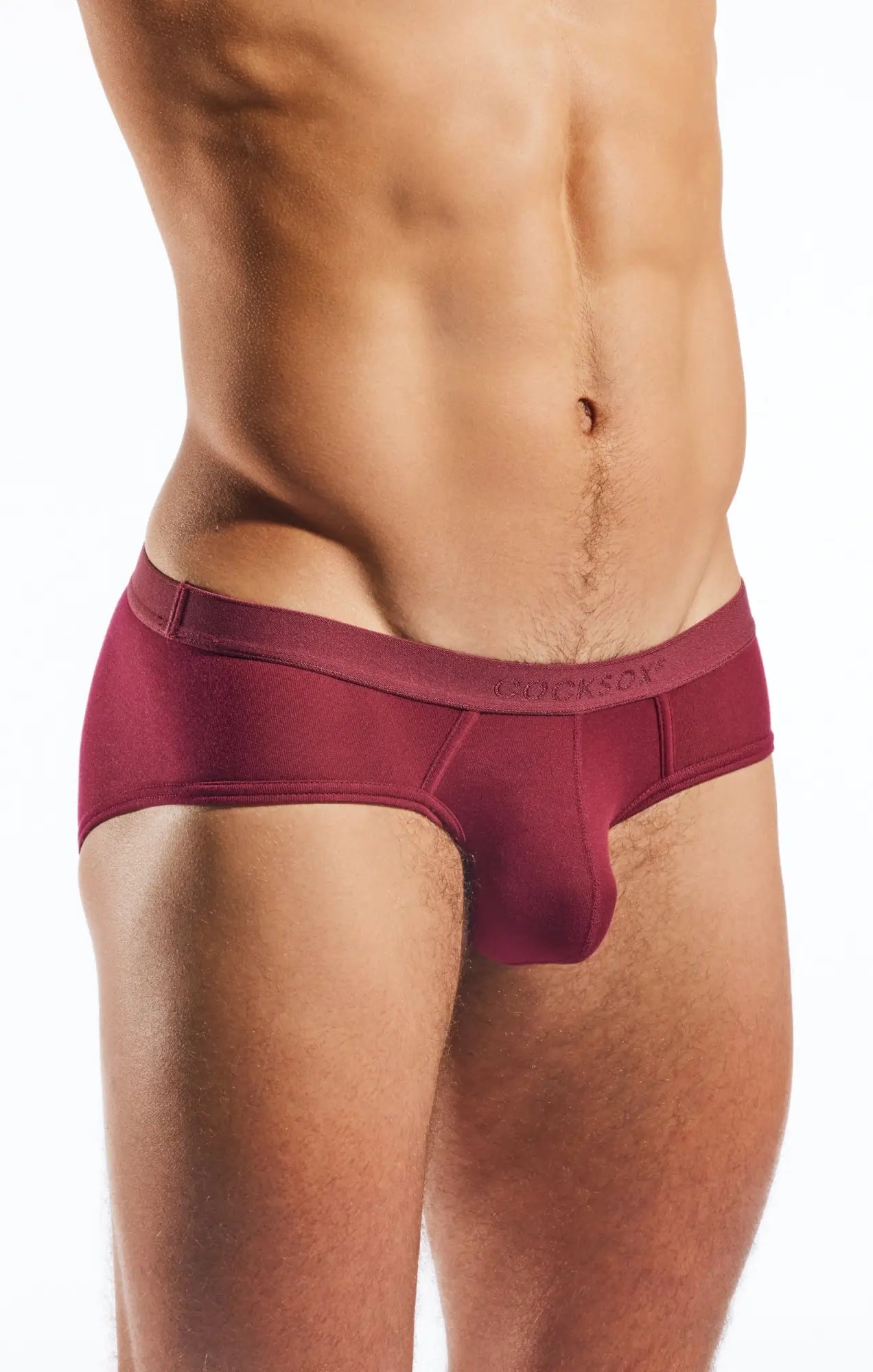 Maroon locksox cx76md sports brief men’s underwear with smooth form-fitting fabric and embroidered waistband