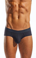 Black men’s cx76n sports briefs with a subtle elastic waistband featuring the cockson brand name