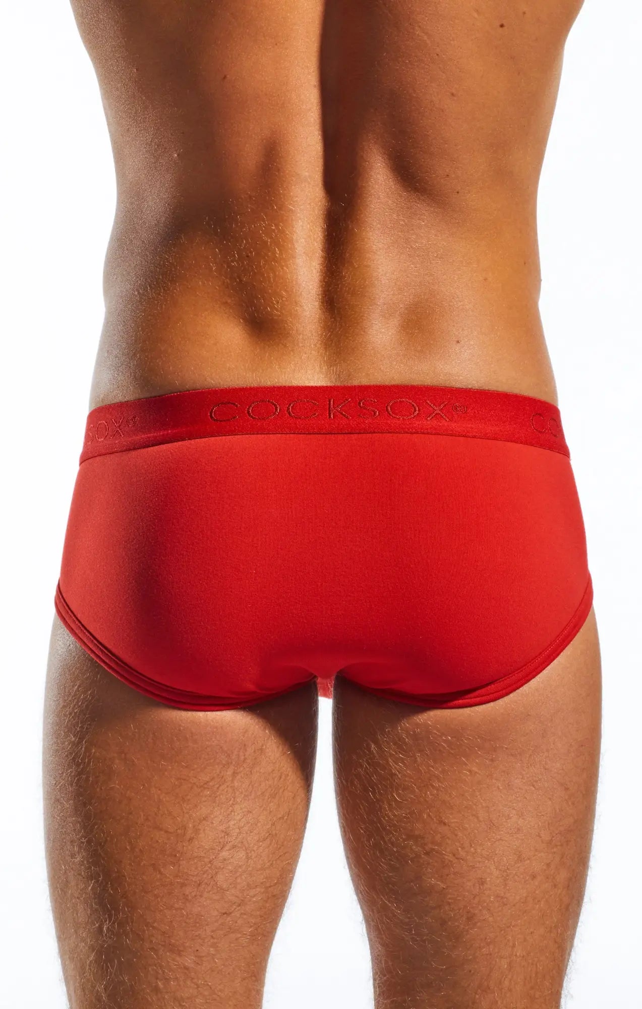 Red cocksox cx76n sports brief in red with matching elastic waistband made from comfortable fabric
