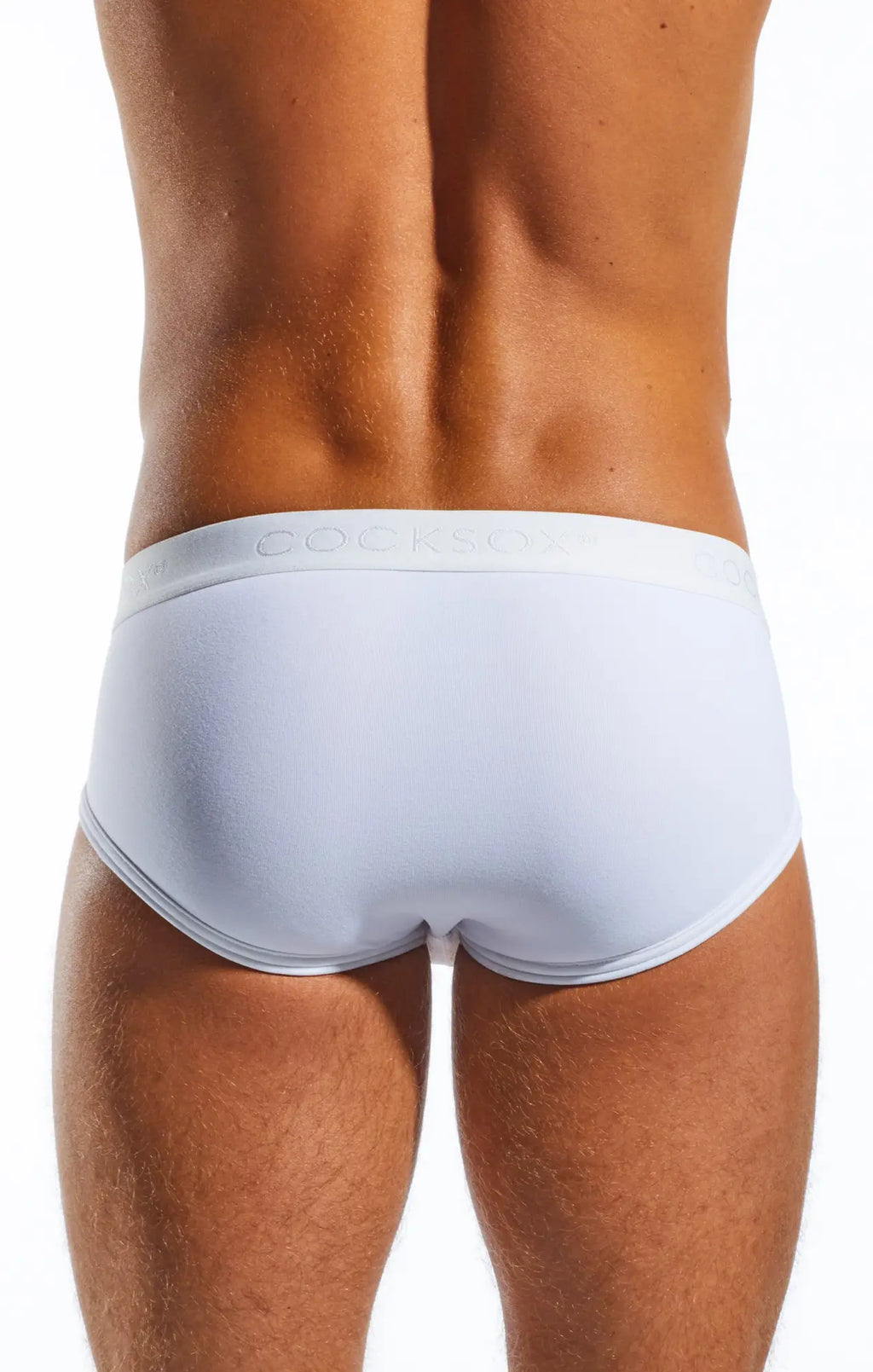 White men’s briefs cocks cx76n sports brief with smooth form-fitting design and embossed waistband detail