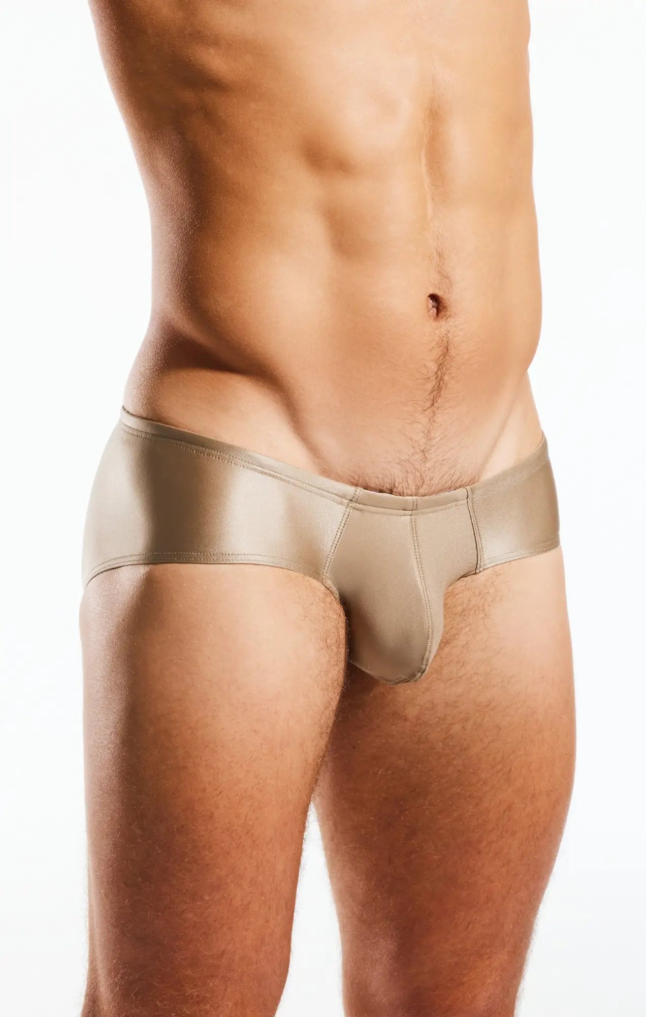 Beige metallic cx79gs boy leg swim brief with sleek form-fitting design for comfortable swimwear use