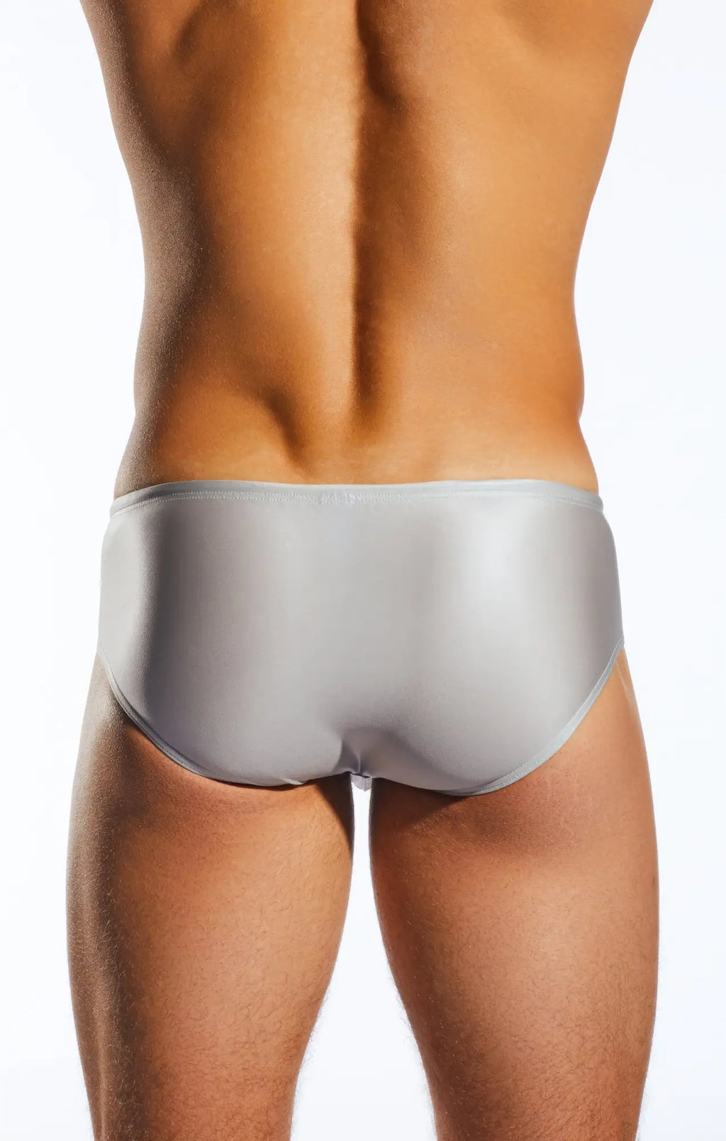 Silver cx79gs boy leg swim brief with sleek satin finish and form fitting design for swimming use