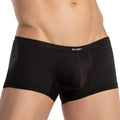 Black daddy brand daddy ddg020 boxer trunk briefs with subtle red stitching along the seams