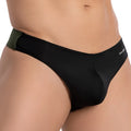 Black men’s briefs Daddy DDK041 thong with olive green waistband and white dadon embroidery on the side