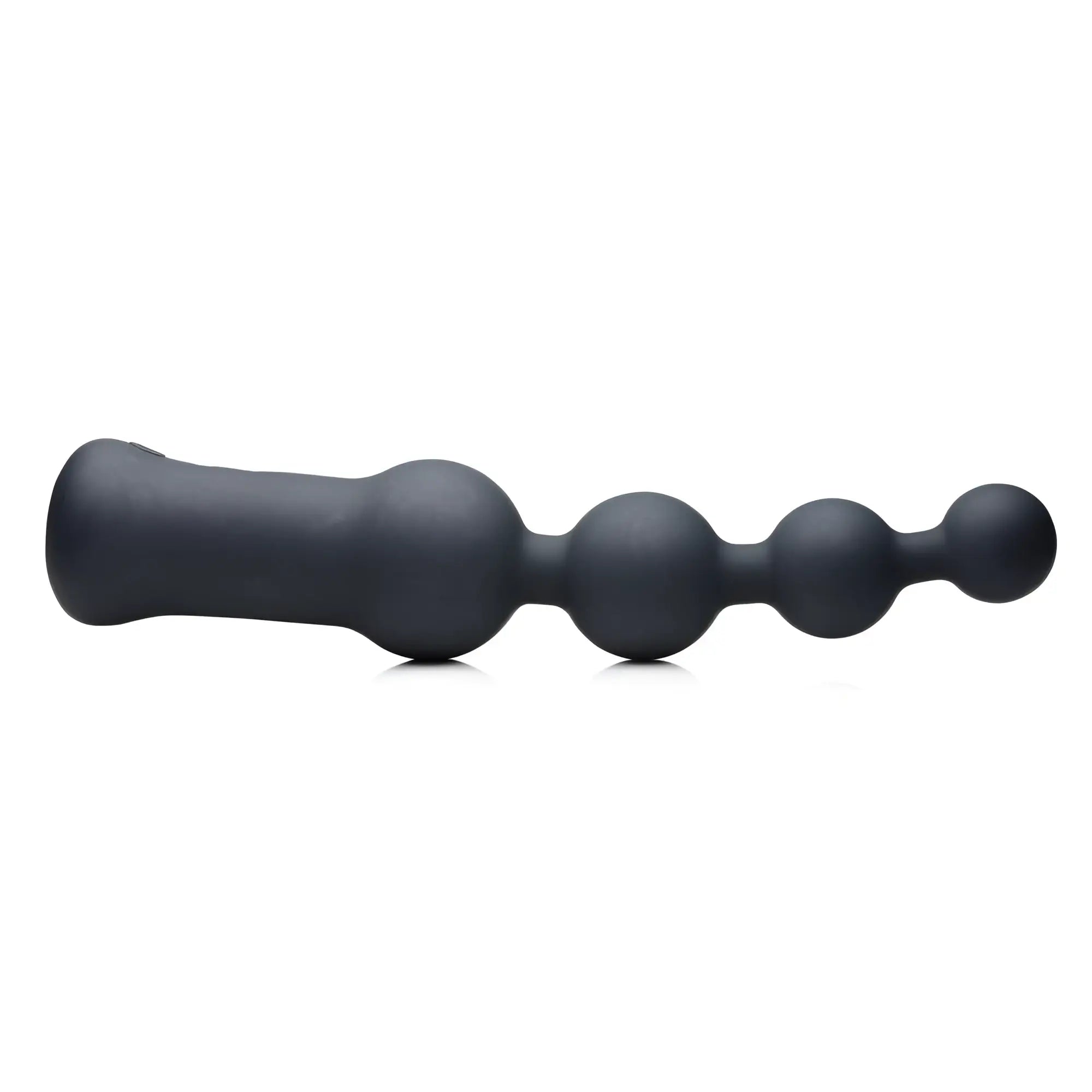 Deluxe voodoo beads 10x silicone anal beads vibrator in black with four tapered spherical beads for comfortable use