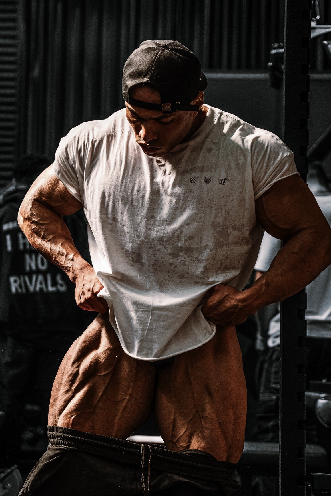 Camiseta corta extragrande con corte sin rematar Jed North - Blanca
