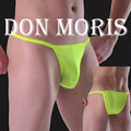 Neon green mesh thong underwear by Don Moris solid tanga lime size M shown from the front side