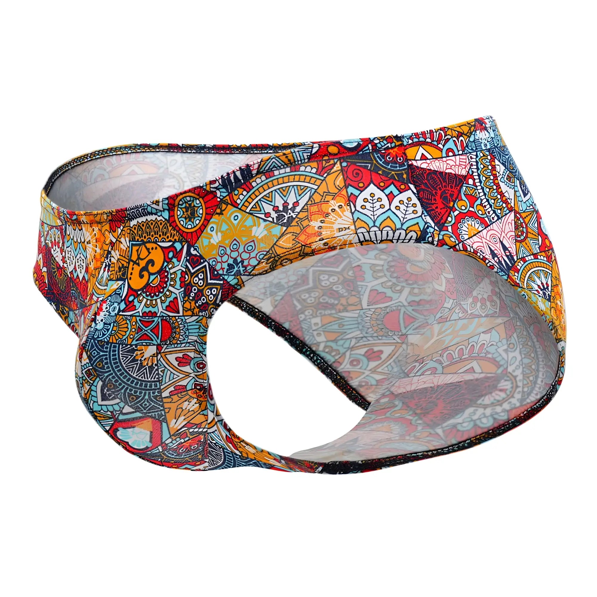 Doreanse 1217-prn groovy bikini color printed colorful patterned men’s briefs with mandala designs on stretchy fabric