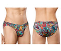 Vibrant pattern doreanase 1217-prn groovy bikini color printed swim trunks with colorful geometric and tribal design