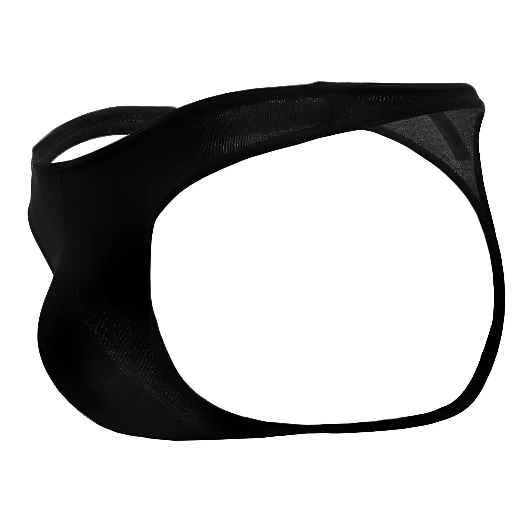 Doreanse 1280-BLK hang-loose black sheer mesh thong with a smooth form-fitting design shown from the back side