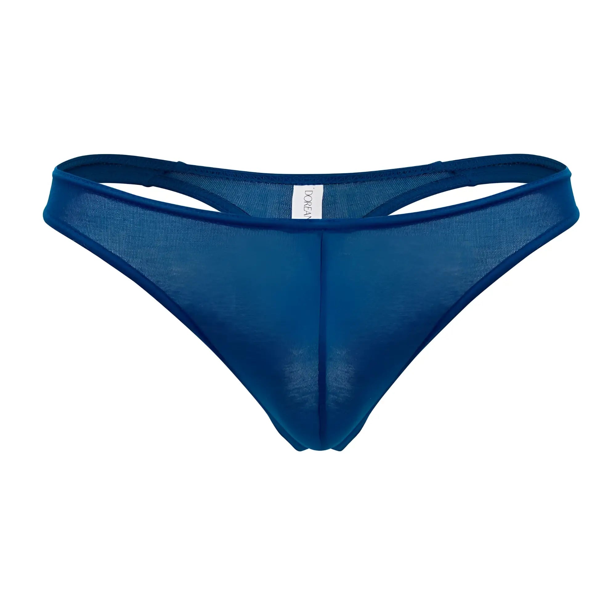 Deep blue sheer mesh thong with central seam and thin waistband from doreanse 1280-blu hang-loose collection