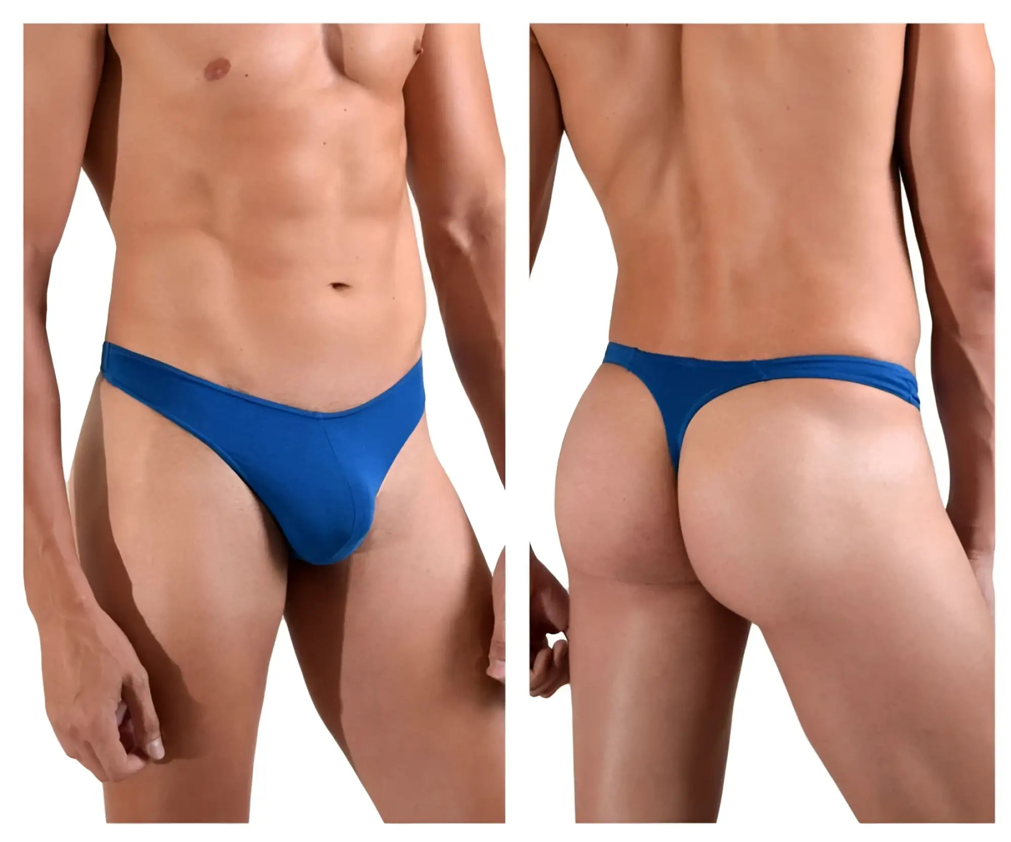 Blue doreanse 1280-BLU hang-loose thong made of smooth stretchy fabric shown from the back side