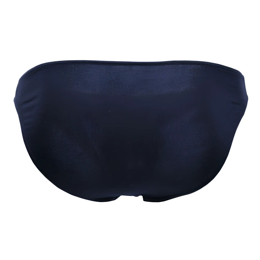 Navy blue stretch fabric Doreanse 1281-NVY hang-loose bikini brief with smooth seamless design shown from back side