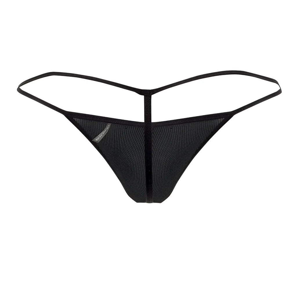 Black mesh thong with thin sleek straps and central seam doreanse 1300-clb disco thongs color circuit