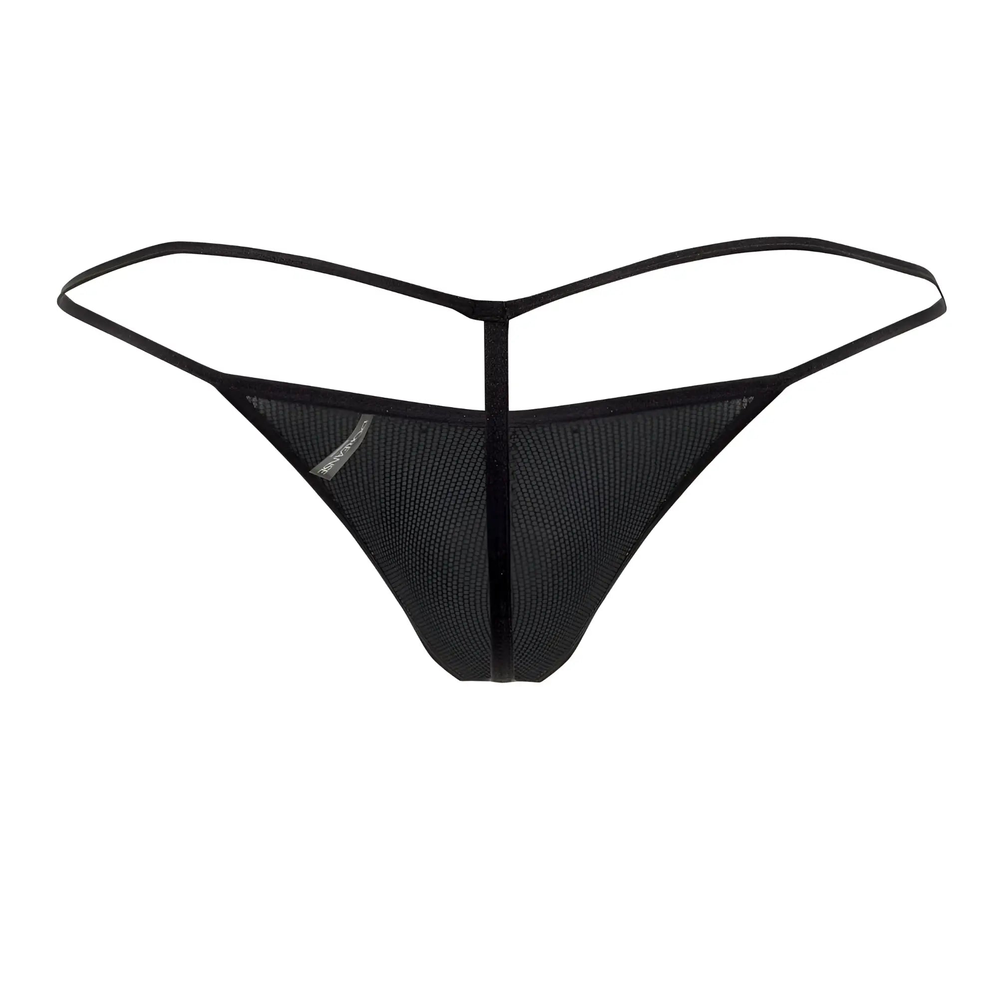 Black mesh thong with thin sleek straps and central seam doreanse 1300-clb disco thongs color circuit