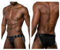 Black doreanse 1313-blk ribbed micromodal bikini briefs with sleek form-fitting design and gray logo band