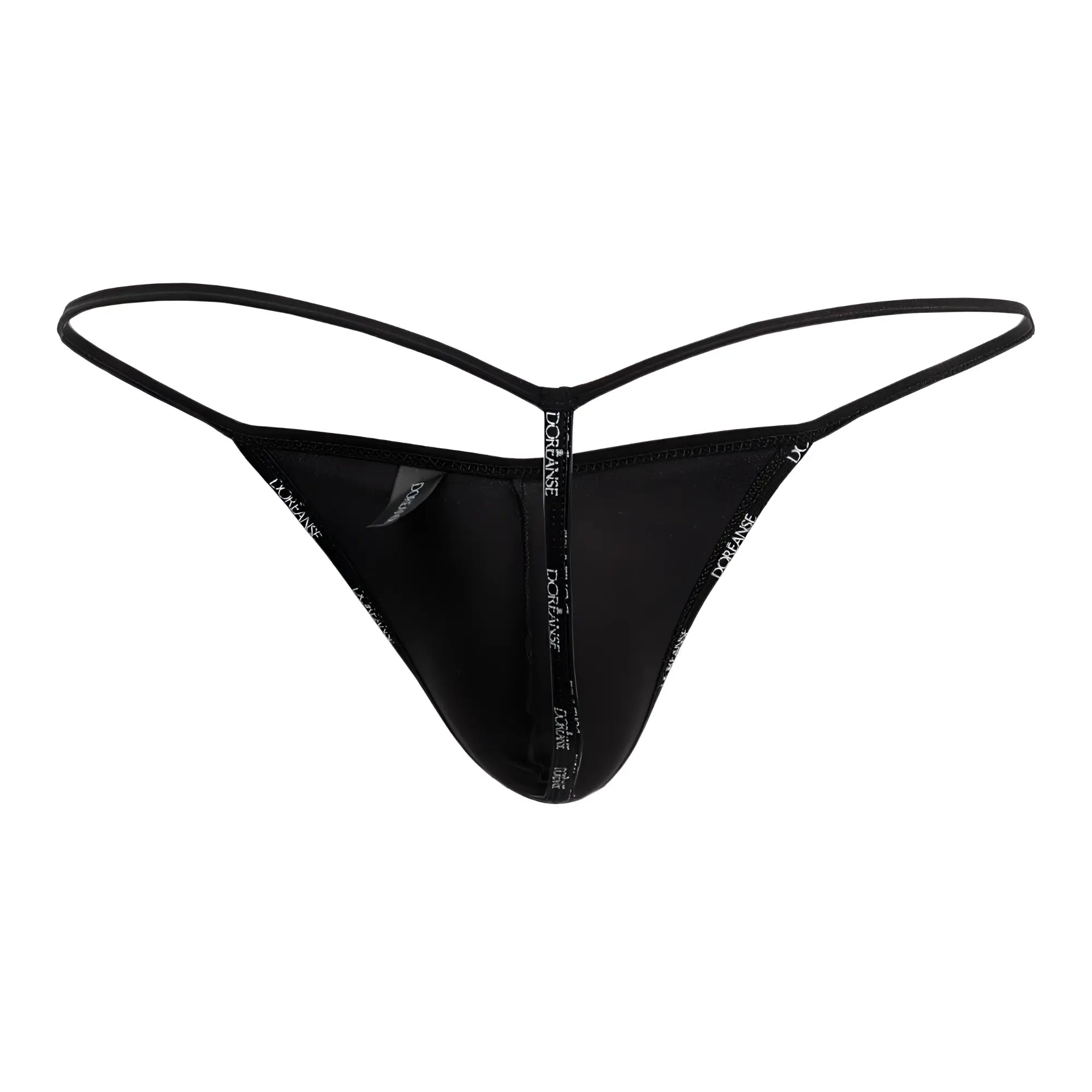 Black thong g-string with thin elastic straps and dochanse printed seam from doreanse 1326-rbl flashy royal blue collection