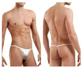 White metallic thong with silver snakeskin pattern and thin waistband from doreanse 1326-slv flashy g-string collection
