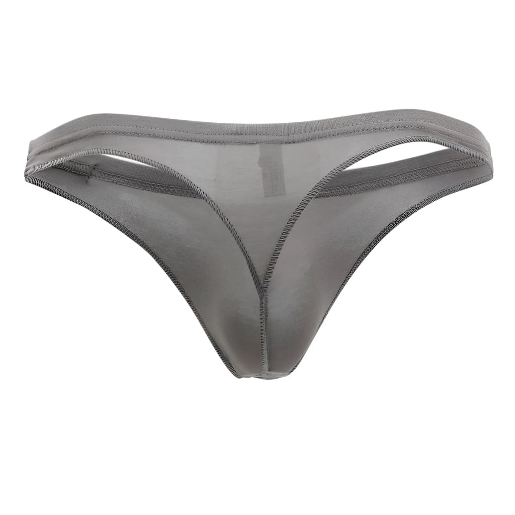 Doreanse 1392-SMK euro thong in smoke color with sheer mesh fabric and reinforced stitching along the edges