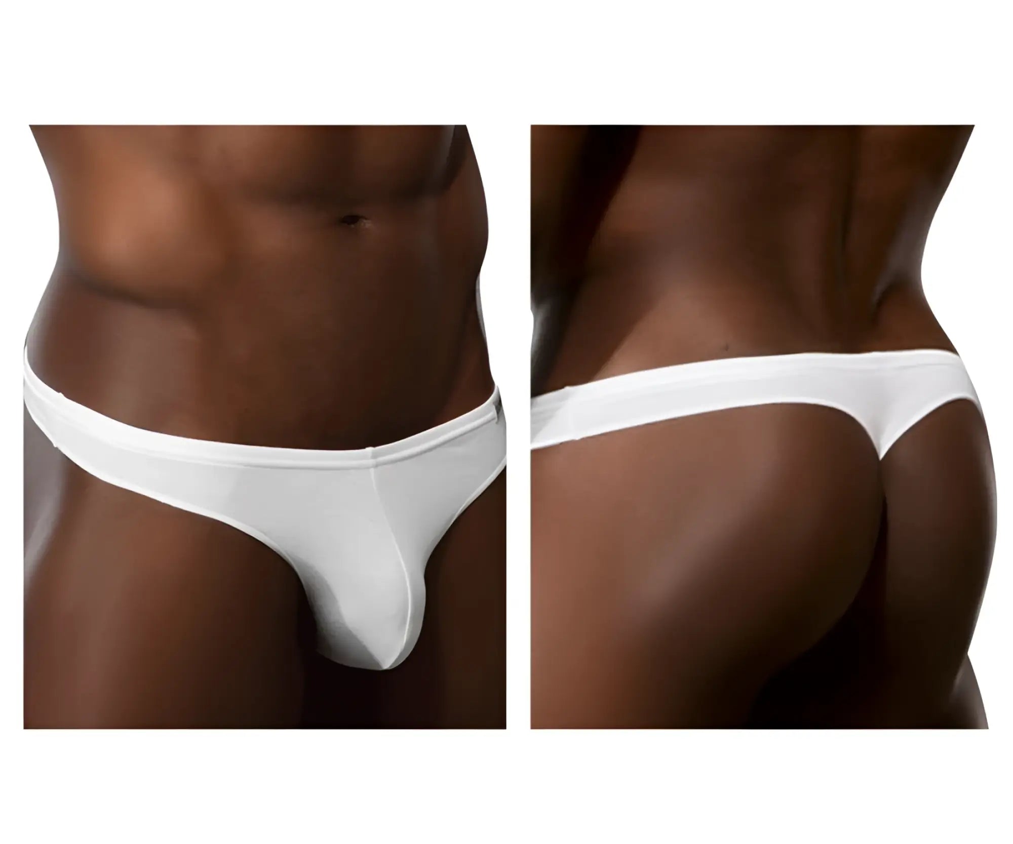White Doreanse 1392-WHT euro thong made of smooth stretchy fabric with a form-fitting design shown from the back