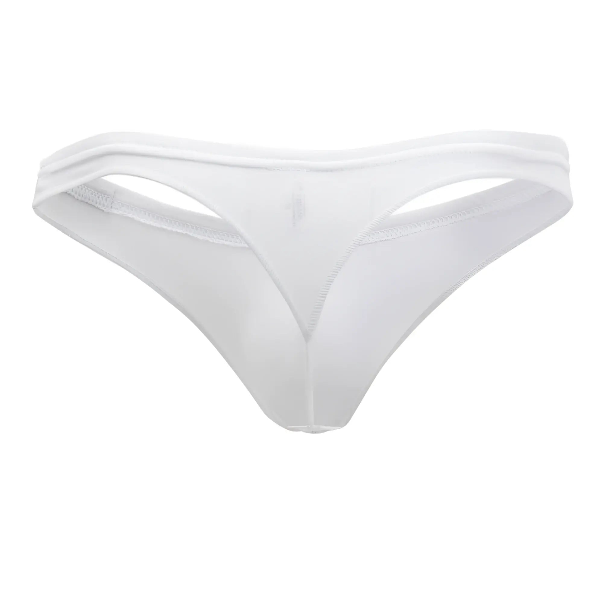 White doreanse 1392-wht euro thong made of smooth stretchy fabric with a minimalist design shown from the back