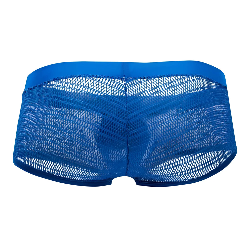 Blue doreanse 1588-BLU mesh trunk briefs with bright blue mesh fabric and solid waistband for comfortable wear