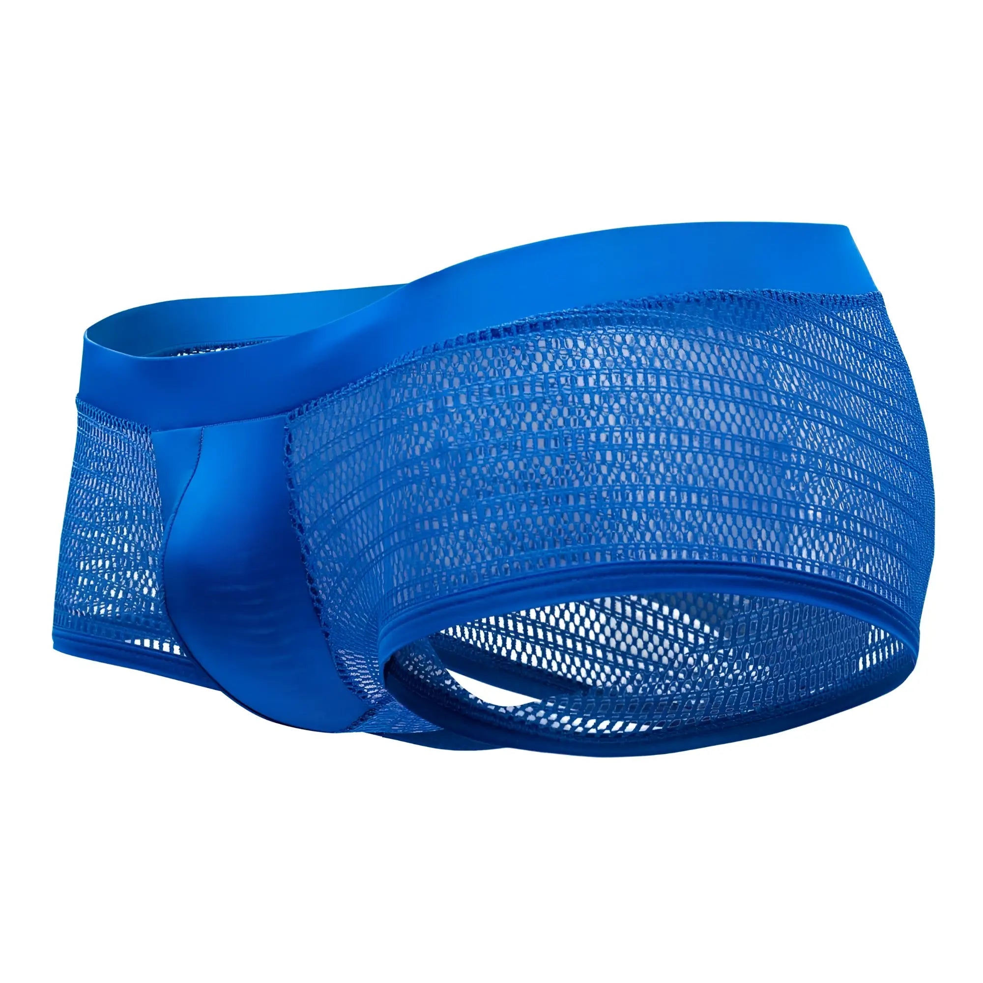 Doreanse 1588-BLU mesh trunk in blue with solid elastic waistband and breathable inner pouch design