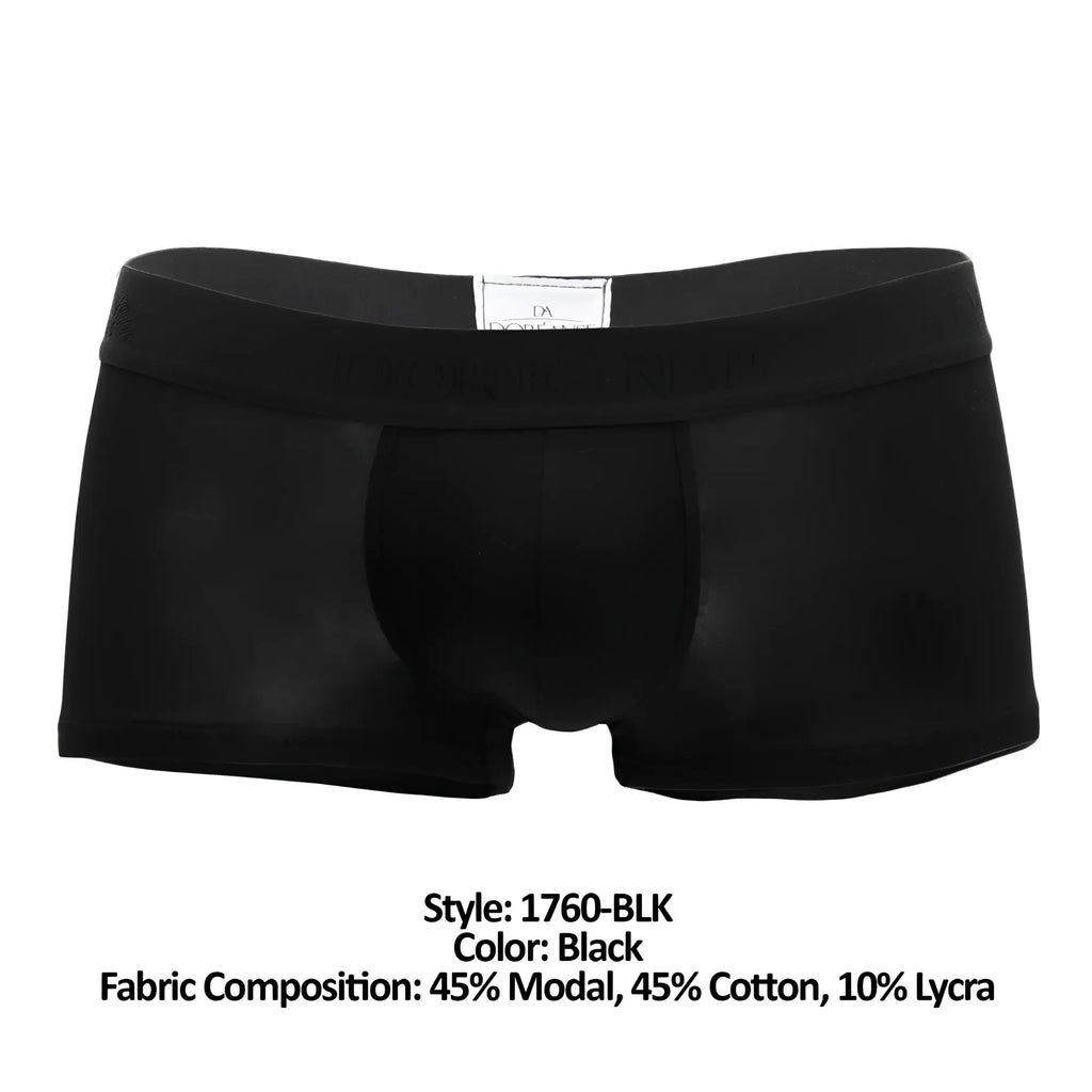 Black doreanse 1760 blk low-rise trunk briefs made of 45% modal 45% cotton 10% lycra for comfortable wear