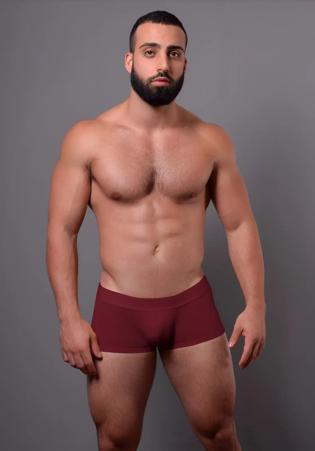 Doreanse 1760-BRD low-rise trunk briefs in bordeaux with a smooth fitted design for comfortable everyday wear