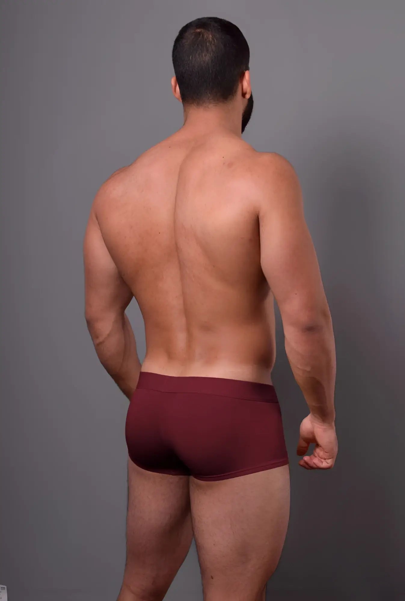 Doreanse 1760-BRD low-rise trunk briefs in bordeaux with a snug form-fitting design for comfortable wear