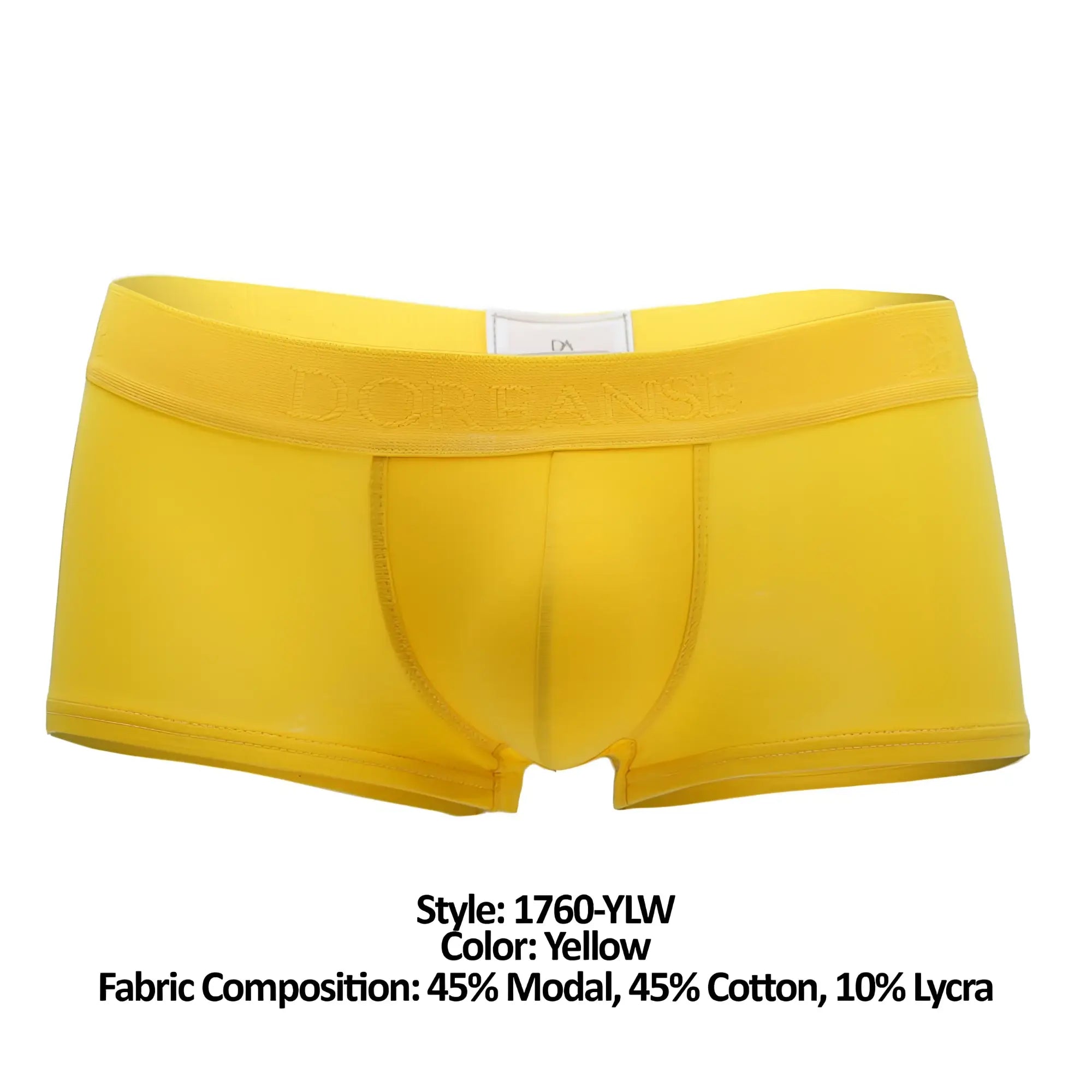 Bright yellow doreanse 1760-ylw low-rise men’s briefs in a smooth stretchy modal and cotton blend