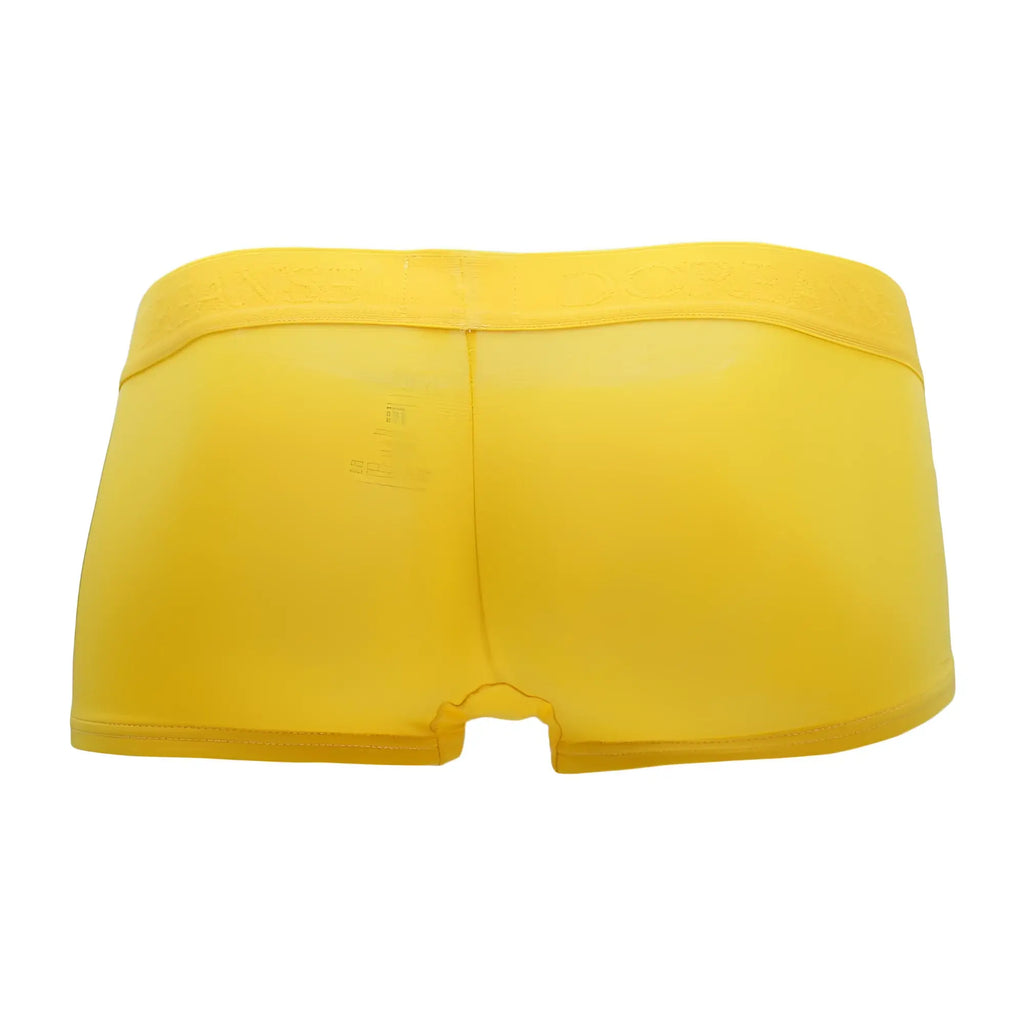 Doreanse 1760-ylw bright yellow low-rise trunk with sheer mesh briefs and solid elastic waistband