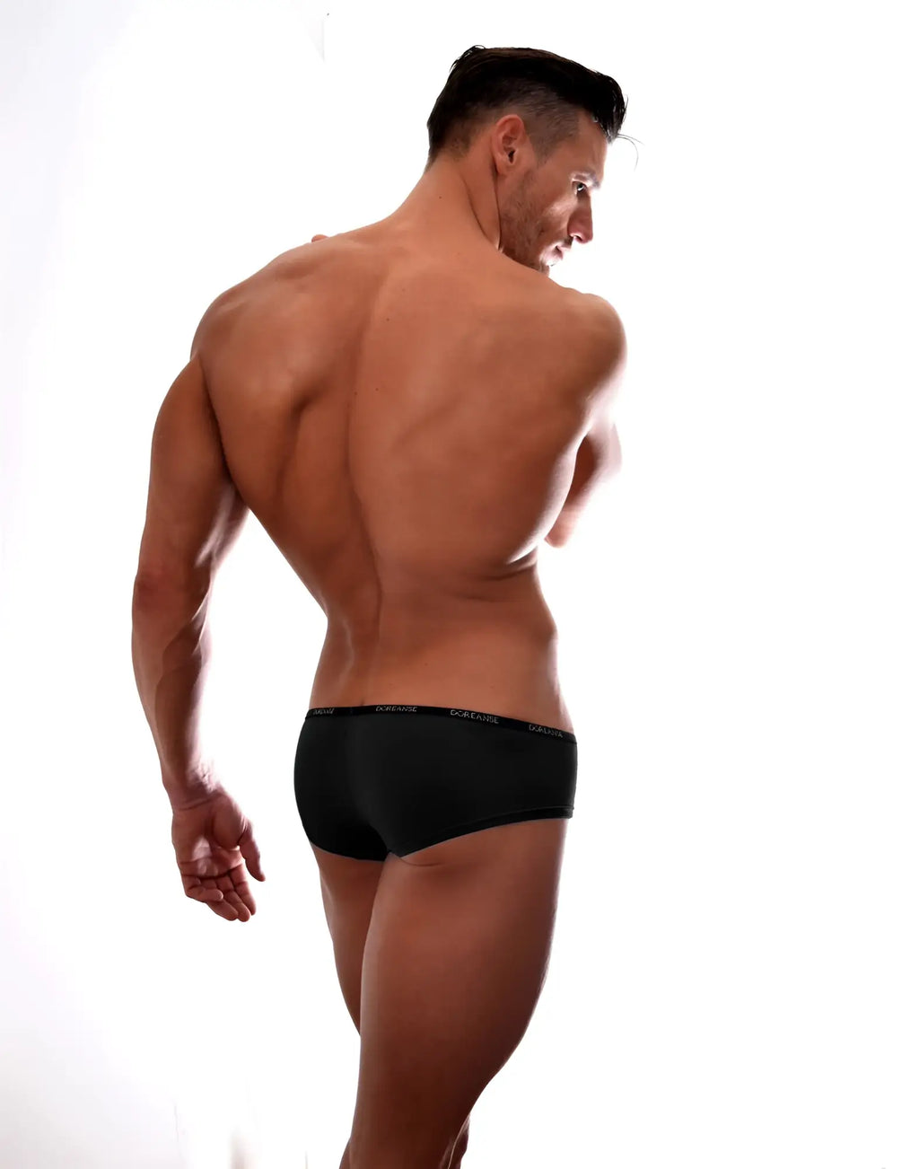 Doreanse 1781-BLK black naked mini trunk briefs with subtle elastic waistband in comfortable fabric