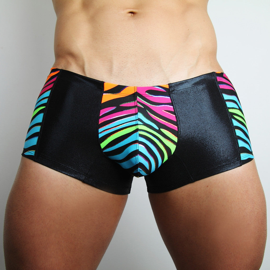 downundergear Men's allnighter - Neon Strada Panelled Mini Boxer Trunk