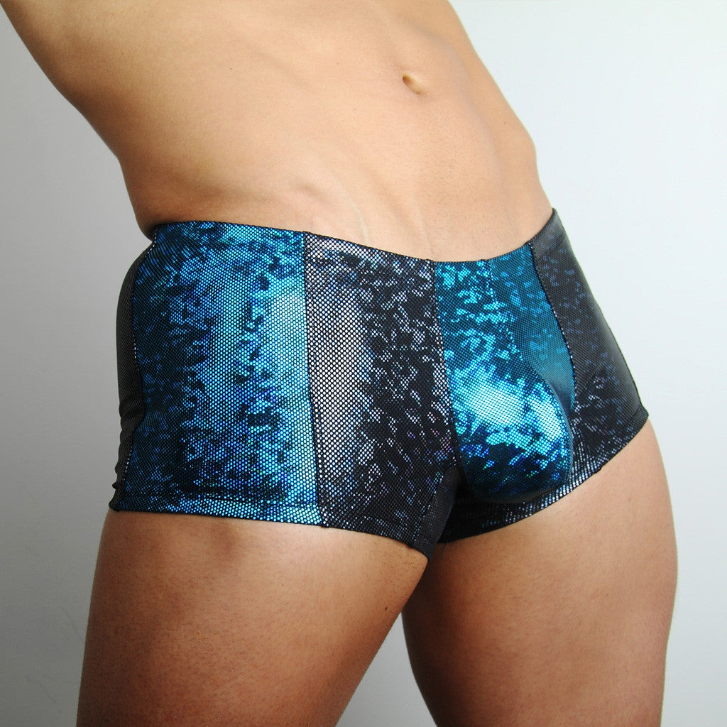 downundergear Men's allnighter - Shattered Glass Panelled Mini Boxer Trunk