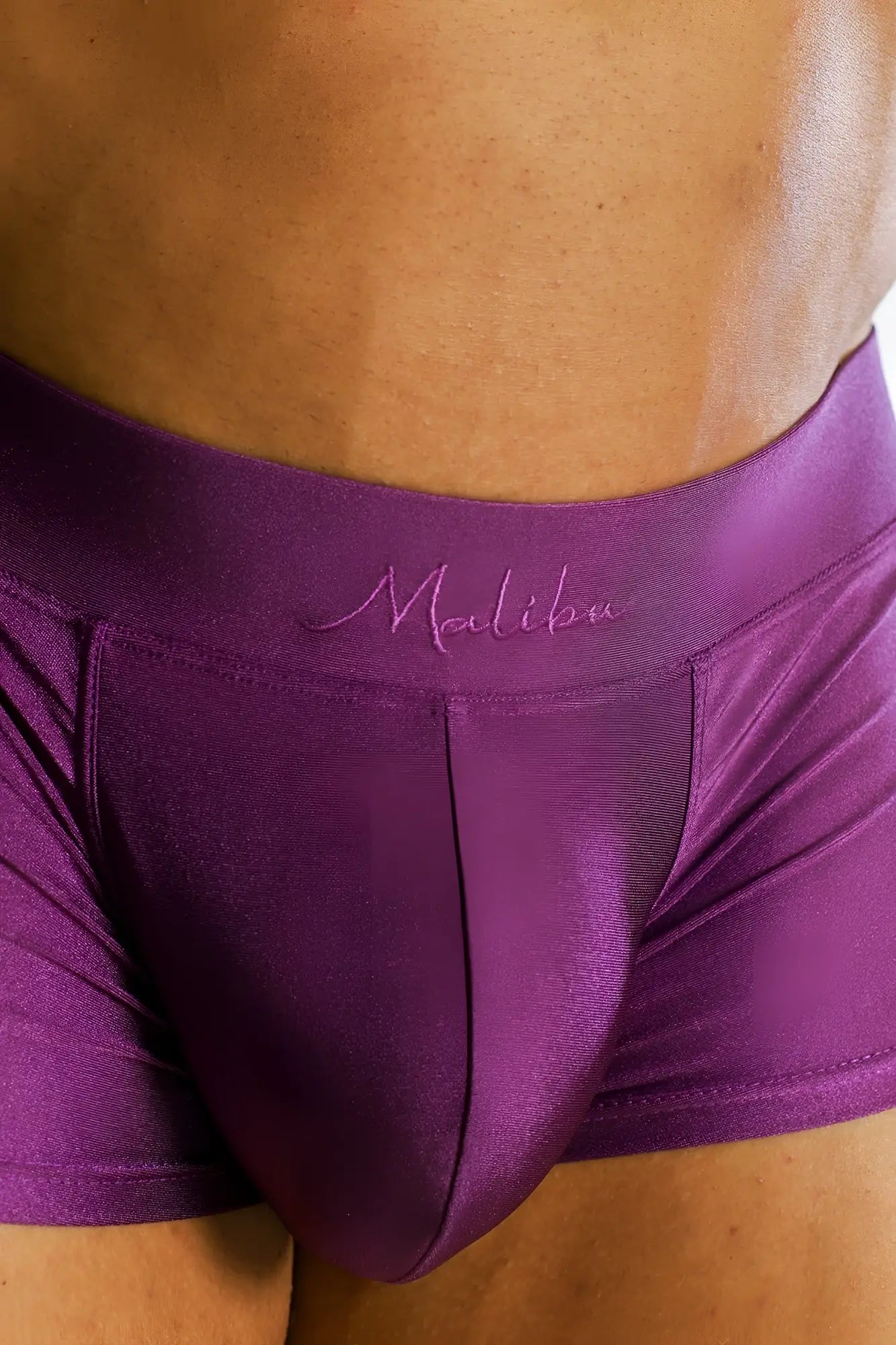 Dynamic sheen boxer briefs magenta by purple malibu with smooth satin-like fabric and subtle stitching details