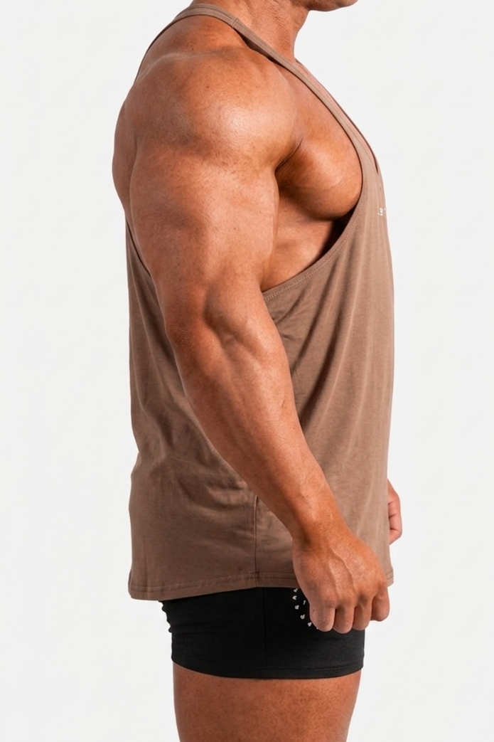Jed North Klassischer Bodybuilding-Racerback-Stringer – Walnussbraun