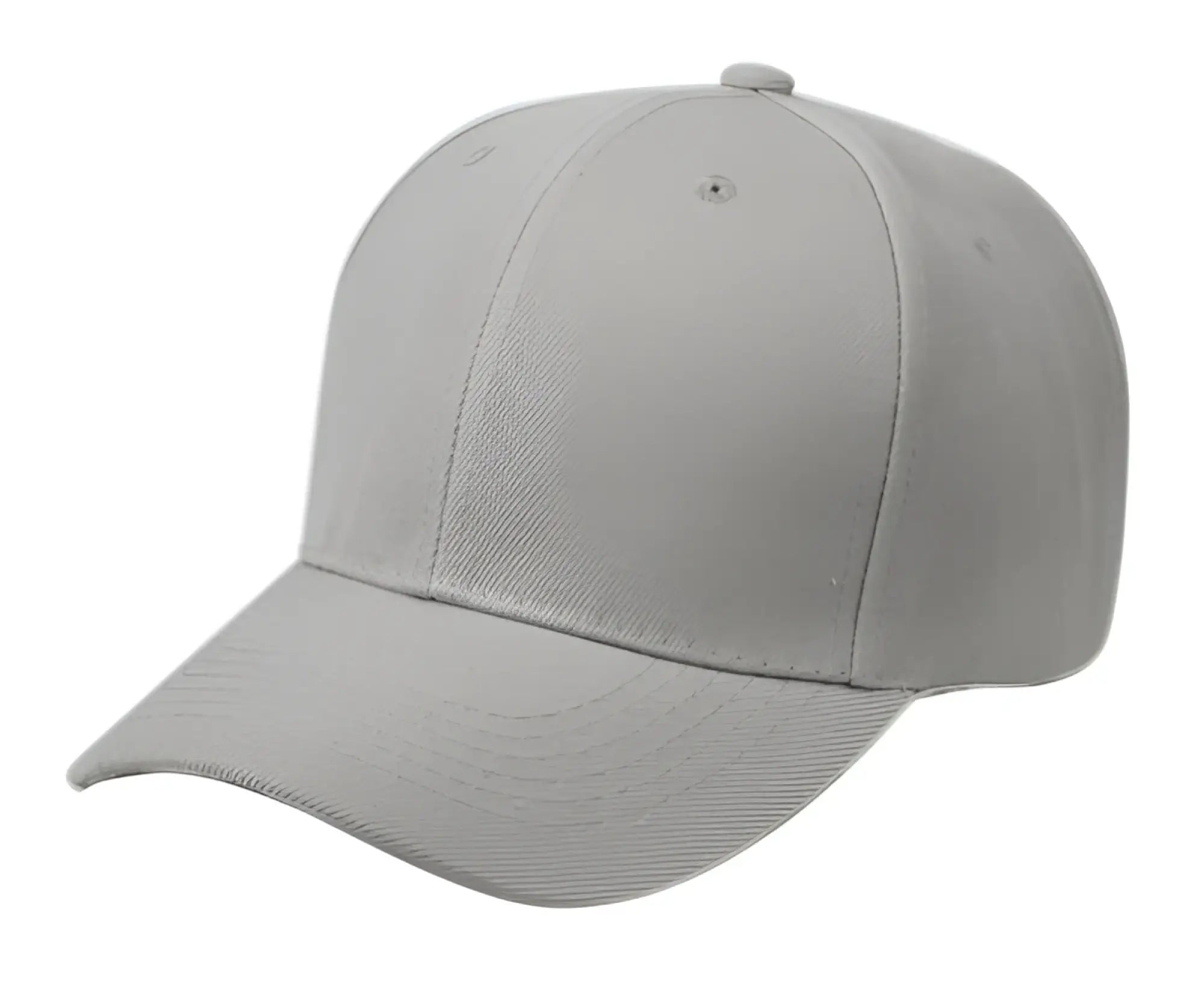 Gray easy fit cap with structured six-panel design and stitched seams suitable for casual wear