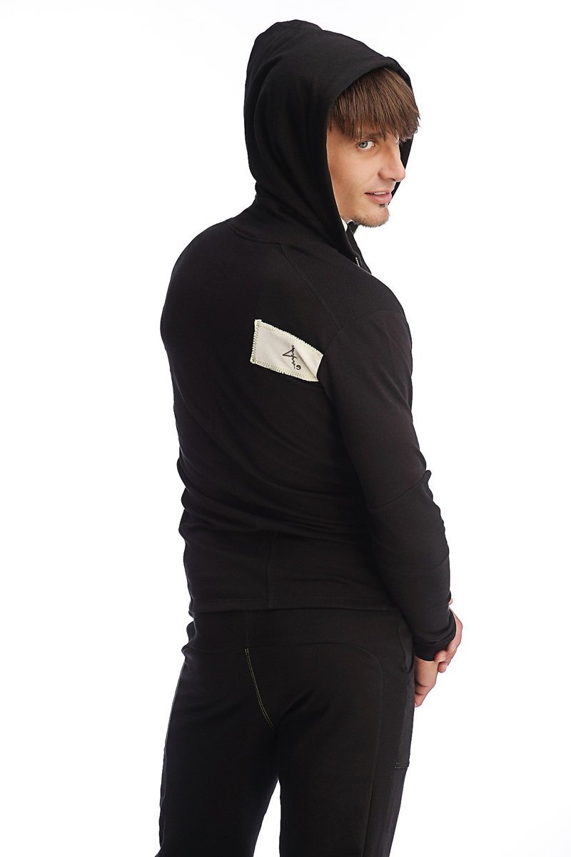 Edge Form-fit Crossover Yoga Track Performance Hoodie (Schwarz)